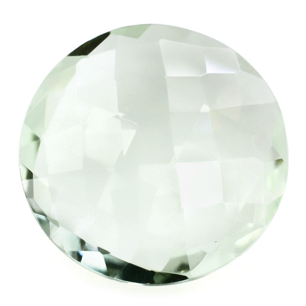 GREEN AMETHYST BRIOLETTE ROUND 15MM 6.99 Cts.