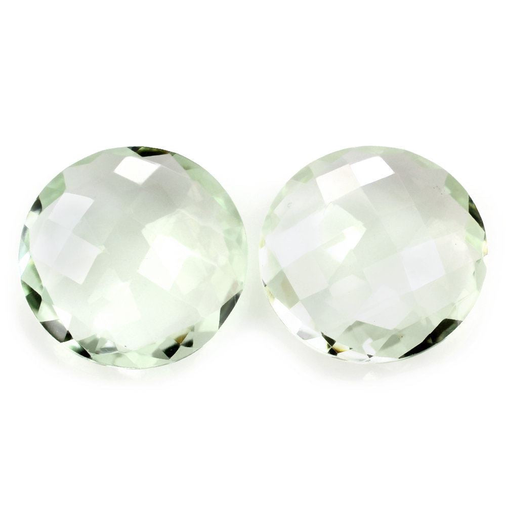 GREEN AMETHYST BRIOLETTE ROUND 15MM 6.99 Cts.