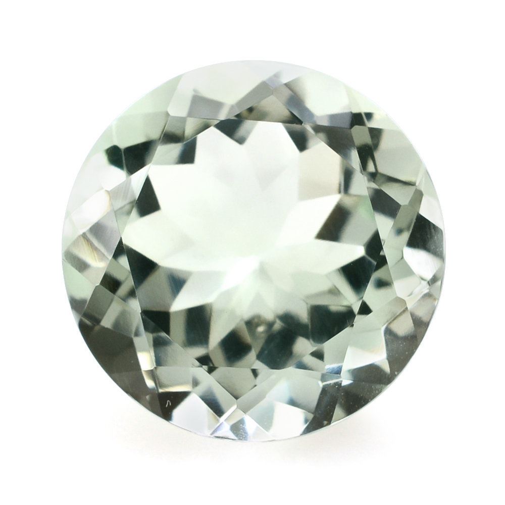 GREEN AMETHYST CUT ROUND 13MM 7.03 Cts.