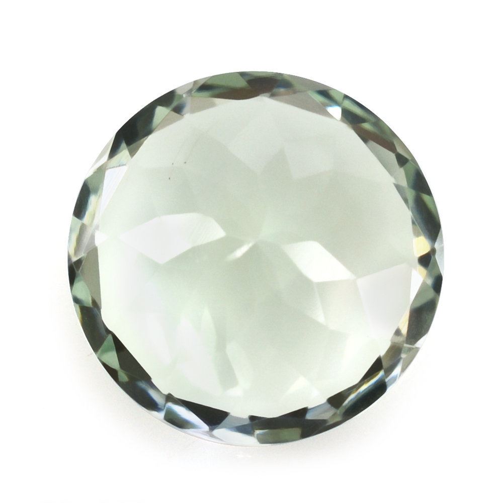 GREEN AMETHYST CUT ROUND 13MM 7.03 Cts.