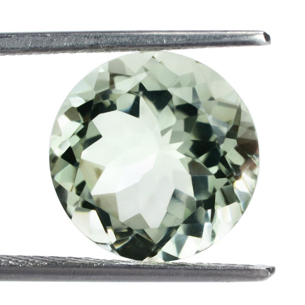 GREEN AMETHYST CUT ROUND 13MM 7.03 Cts.