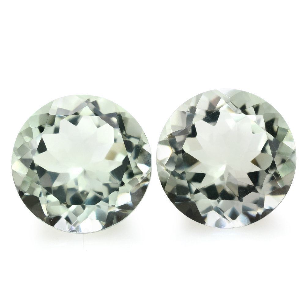 GREEN AMETHYST CUT ROUND 13MM 7.03 Cts.