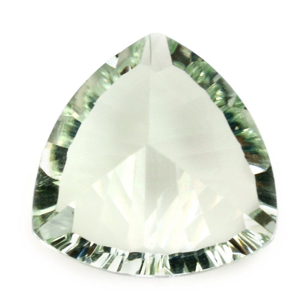 GREEN AMETHYST CONCAVE CUT TRILLION 14MM 8.23 Cts.