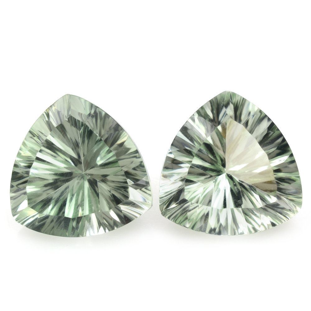 GREEN AMETHYST CONCAVE CUT TRILLION 14MM 8.23 Cts.