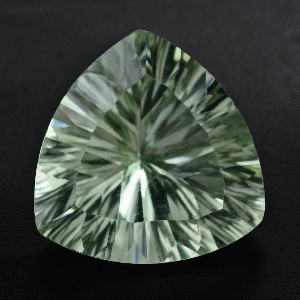 GREEN AMETHYST CONCAVE CUT TRILLION 14MM 8.23 Cts.
