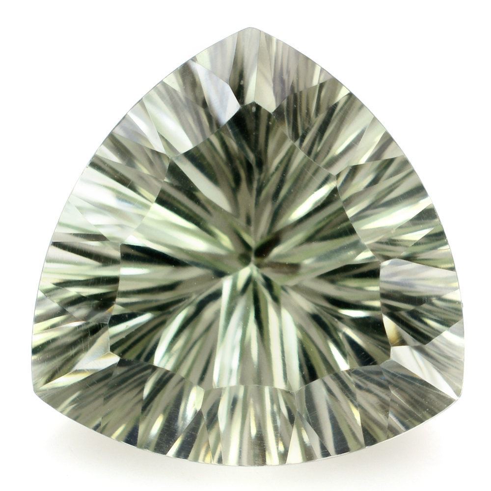 GREEN AMETHYST CONCAVE CUT TRILLION 15MM 9.20 Cts.