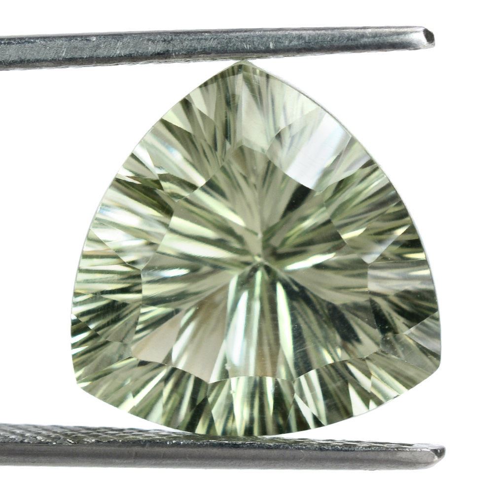 GREEN AMETHYST CONCAVE CUT TRILLION 15MM 9.20 Cts.