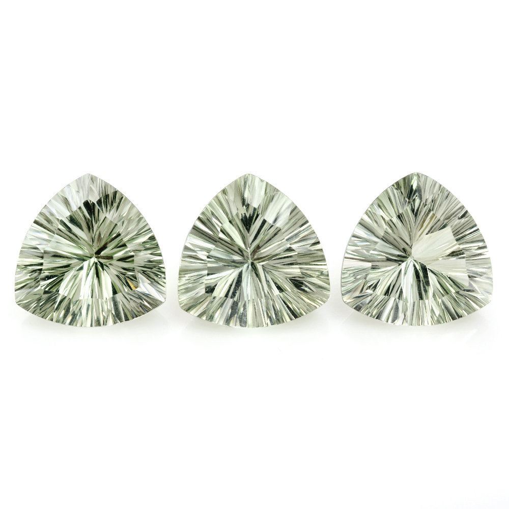 GREEN AMETHYST CONCAVE CUT TRILLION 15MM 9.20 Cts.