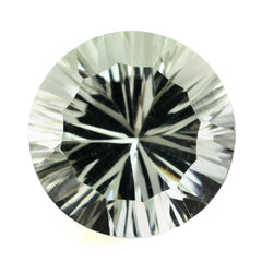 GREEN AMETHYST CONCAVE STRAIGHT FACET ROUND (DES#77) 14MM 9.94 Cts.