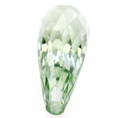 GREEN AMETHYST FACETED DROPS (HALF DRILL) 23X8MM 10.20 Cts.