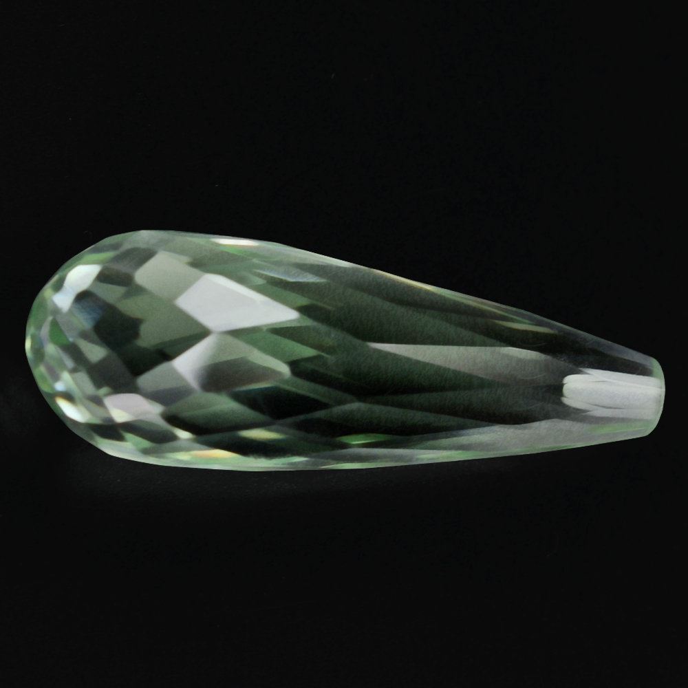 GREEN AMETHYST FACETED DROPS (HALF DRILL) 23X8MM 10.20 Cts.