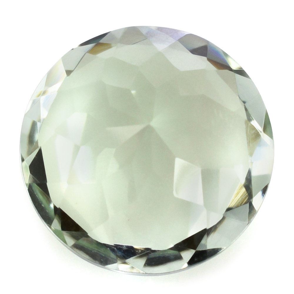 GREEN AMETHYST CUT ROUND 15MM 11.25 Cts.
