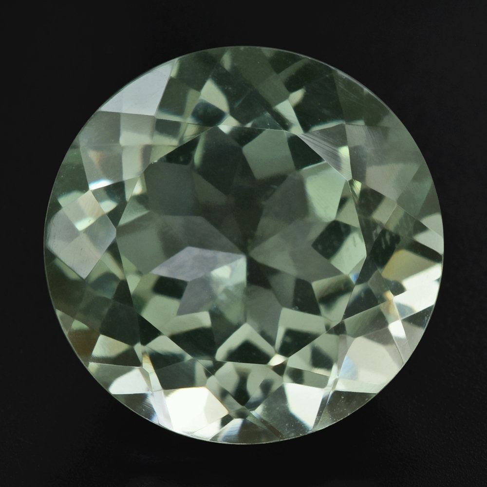 GREEN AMETHYST CUT ROUND 15MM 11.25 Cts.