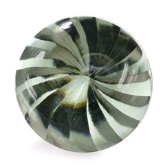 GREEN AMETHYST BUFFTOP ROUND WITH TWISTED CONCAVE (DES#31) 15MM 12.45 Cts.