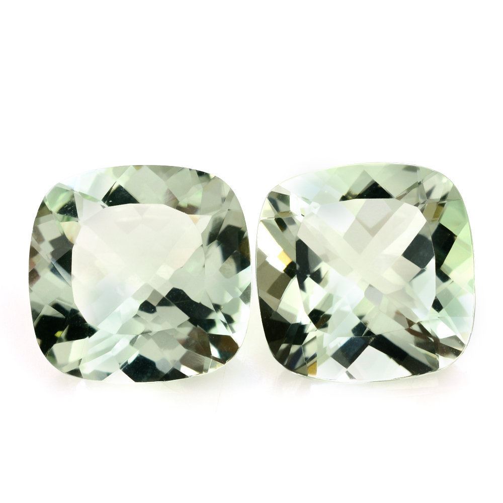 GREEN AMETHYST CUT CUSHION 15MM 10.70 Cts.