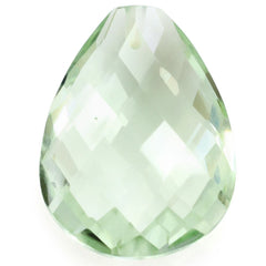 GREEN AMETHYST BRIOLETTE PEAR (HALF DRILL) (SI) 20X15MM 12.72 Cts.