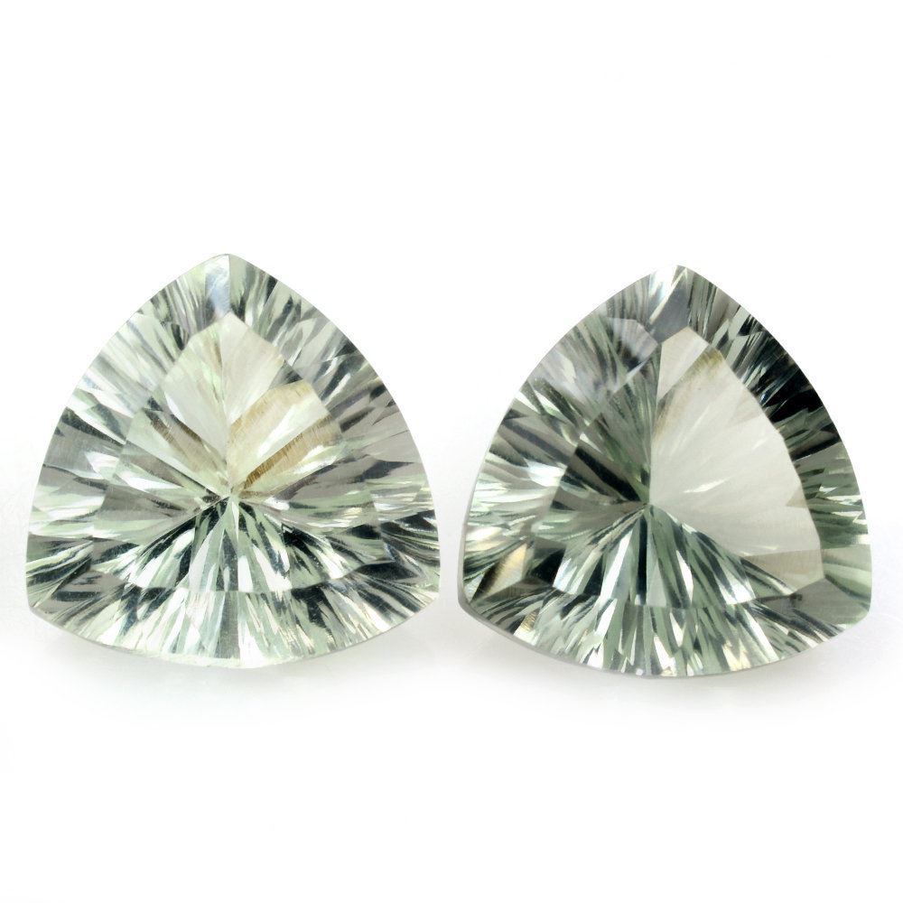 GREEN AMETHYST LONG STEP CONCAVE TRILLION (DES#85) 14MM 7.62 Cts.