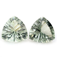 GREEN AMETHYST LONG STEP CONCAVE TRILLION (DES#85) 14MM 7.62 Cts.