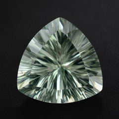 GREEN AMETHYST LONG STEP CONCAVE TRILLION (DES#85) 14MM 7.62 Cts.