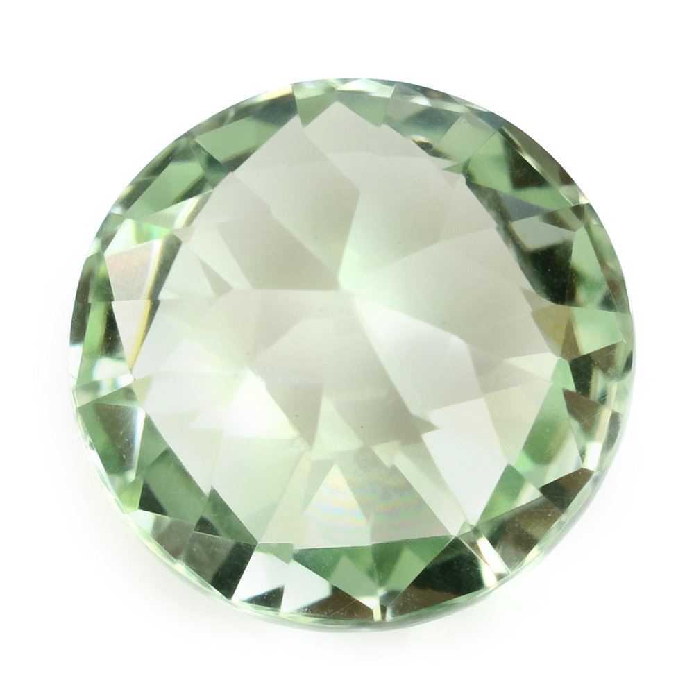 GREEN AMETHYST HIGH DOME ROSE CUT ROUND (DES#17) 15MM 12.50 Cts.