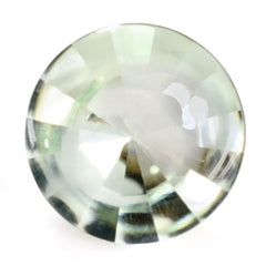 GREEN AMETHYST BUFFTOP DIAMOND CUT BACK ROUND 15MM 9.40 Cts.