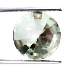 GREEN AMETHYST BUFFTOP DIAMOND CUT BACK ROUND 15MM 9.40 Cts.