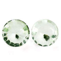 GREEN AMETHYST BUFFTOP DIAMOND CUT BACK ROUND 15MM 9.40 Cts.