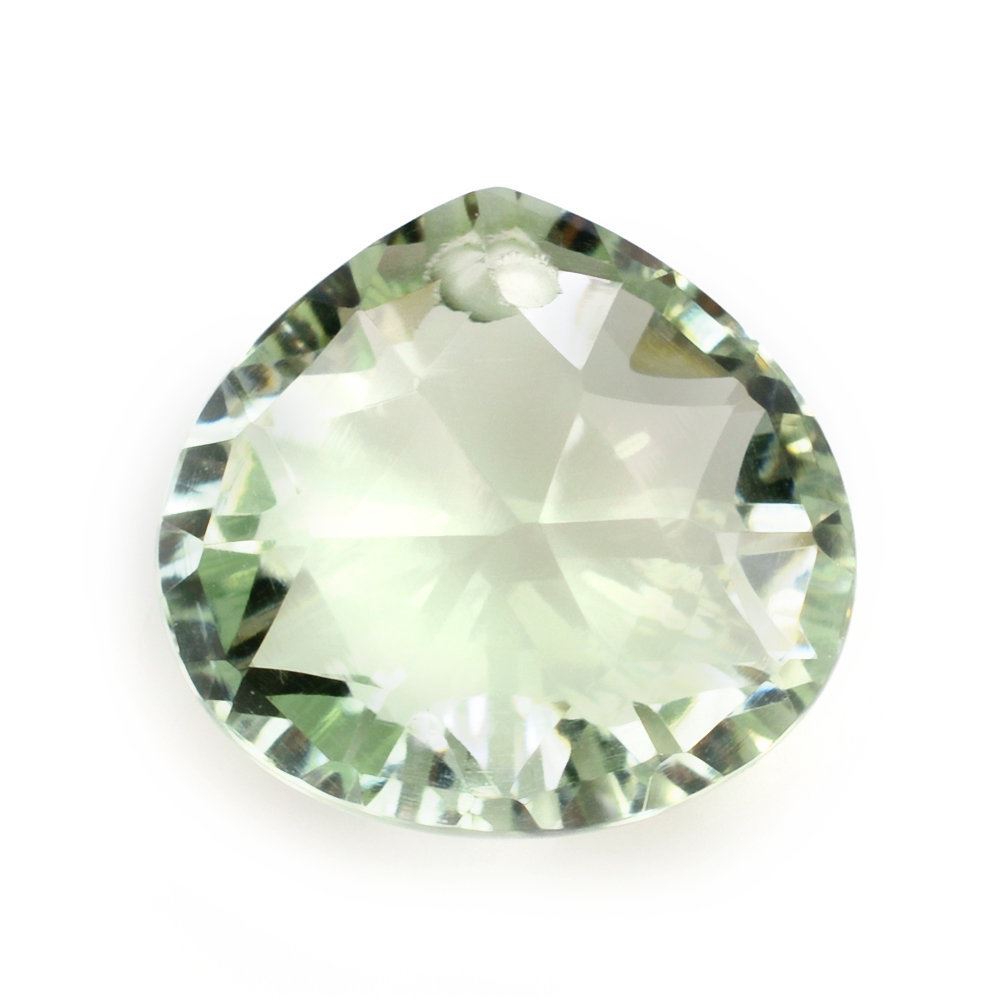 GREEN AMETHYST CONCAVE BRIOLETTE PEAR (FULL DRILL) (TABEEZ) 13X12MM 8.38 Cts.