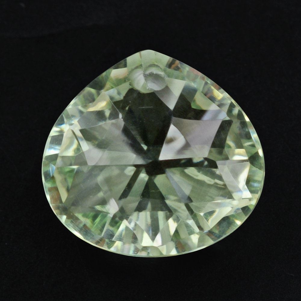 GREEN AMETHYST CONCAVE BRIOLETTE PEAR (FULL DRILL) (TABEEZ) 13X12MM 8.38 Cts.