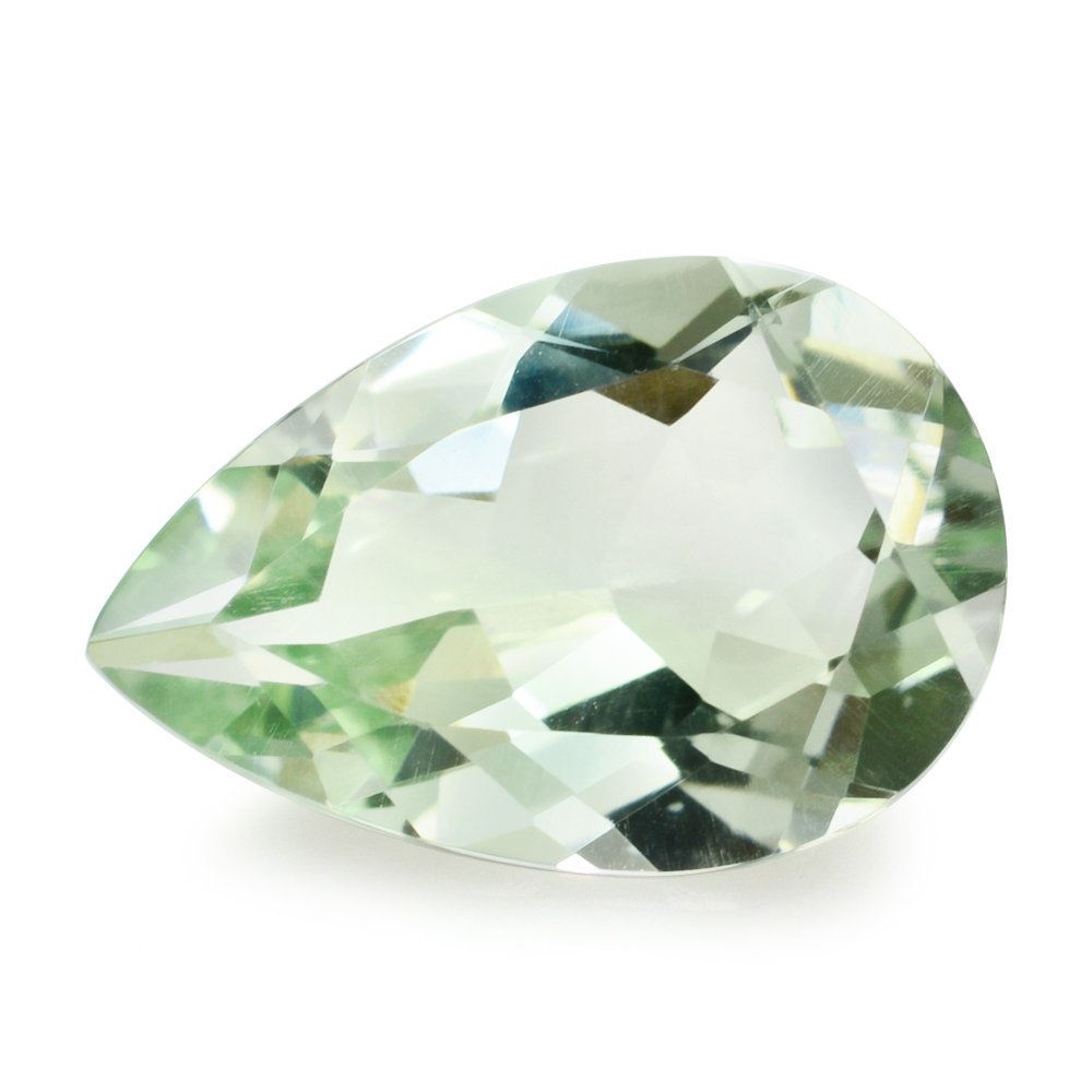 GREEN AMETHYST CUT PEAR 15X10MM 4.91 Cts.