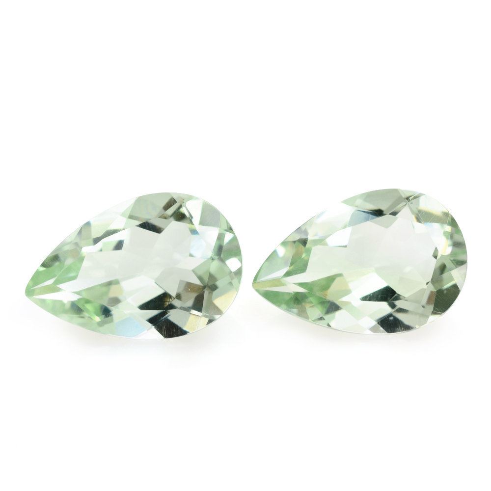 GREEN AMETHYST CUT PEAR 15X10MM 4.91 Cts.