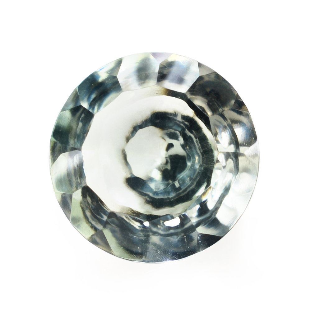 GREEN AMETHYST CONCAVE CONE ROUND (DES#140) 10MM 3.41 Cts.