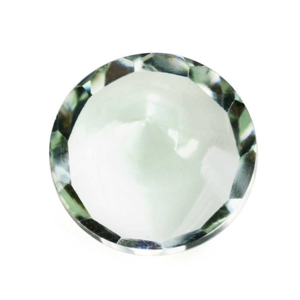 GREEN AMETHYST CONCAVE CONE ROUND (DES#140) 10MM 3.41 Cts.