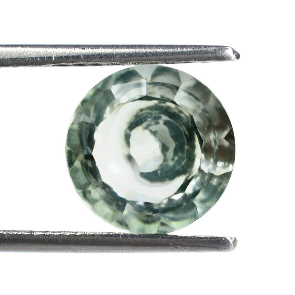 GREEN AMETHYST CONCAVE CONE ROUND (DES#140) 10MM 3.41 Cts.