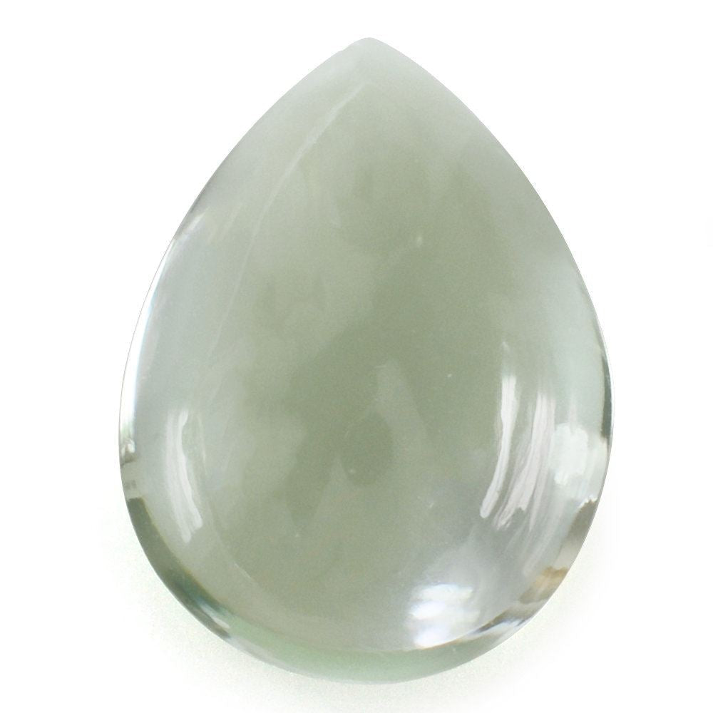 GREEN AMETHYST PLAIN PEAR CAB 16X12MM 7.53 Cts.