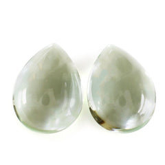 GREEN AMETHYST PLAIN PEAR CAB 16X12MM 7.53 Cts.
