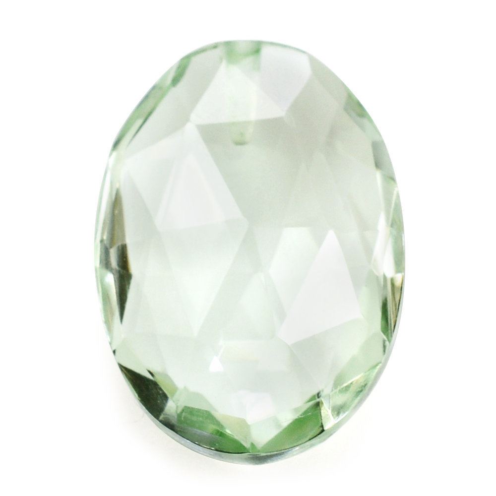 GREEN AMETHYST ROSE CUT BRIOLETTE OVAL (HALF DRILL) 14X10MM 4.83 Cts.