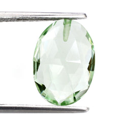GREEN AMETHYST ROSE CUT BRIOLETTE OVAL (HALF DRILL) 14X10MM 4.83 Cts.