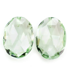 GREEN AMETHYST ROSE CUT BRIOLETTE OVAL (HALF DRILL) 14X10MM 4.83 Cts.