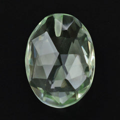 GREEN AMETHYST ROSE CUT BRIOLETTE OVAL (HALF DRILL) 14X10MM 4.83 Cts.