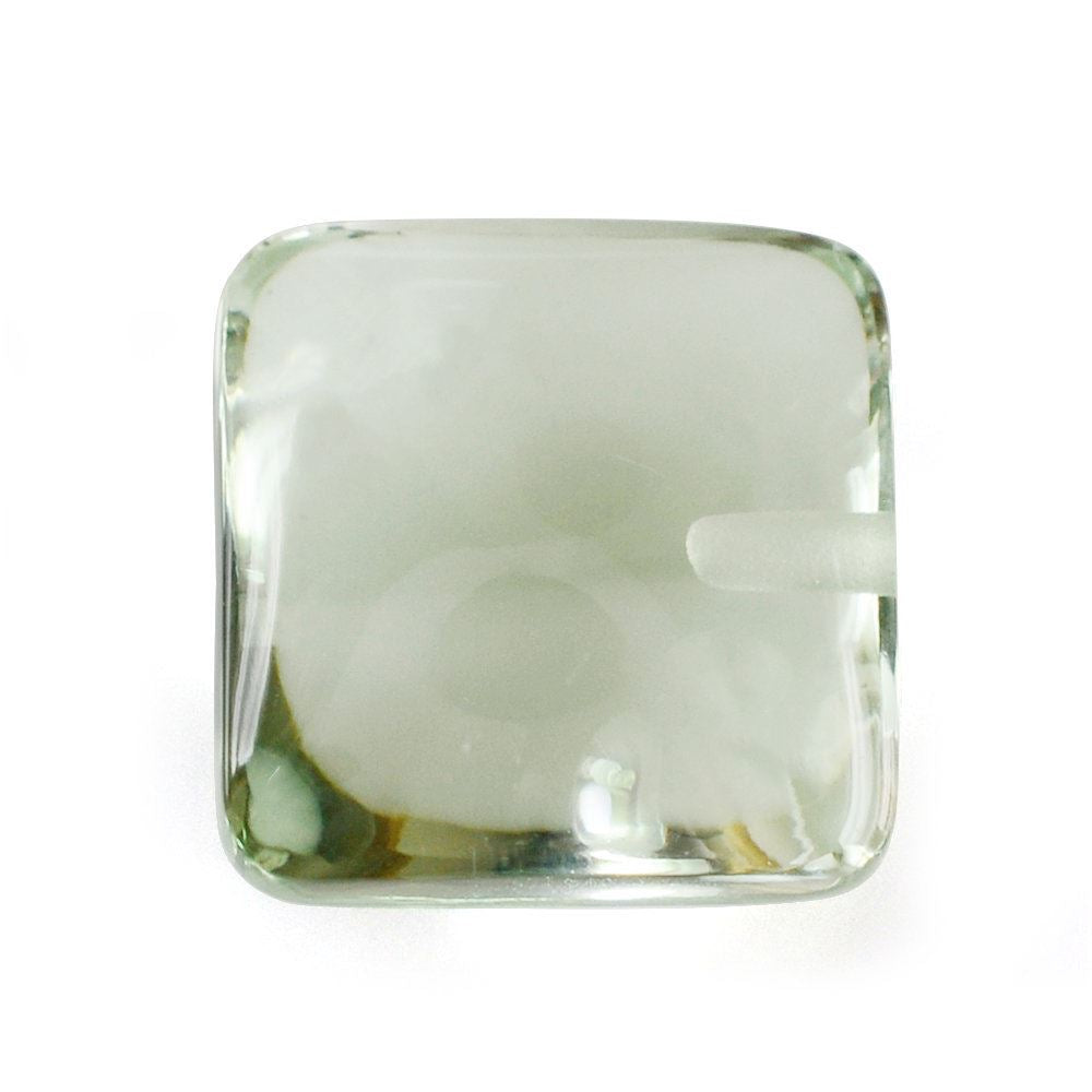GREEN AMETHYST LENTIL CUSHION (HALF DRILL) (SUPER EXTRA) 10MM 5.30 Cts.