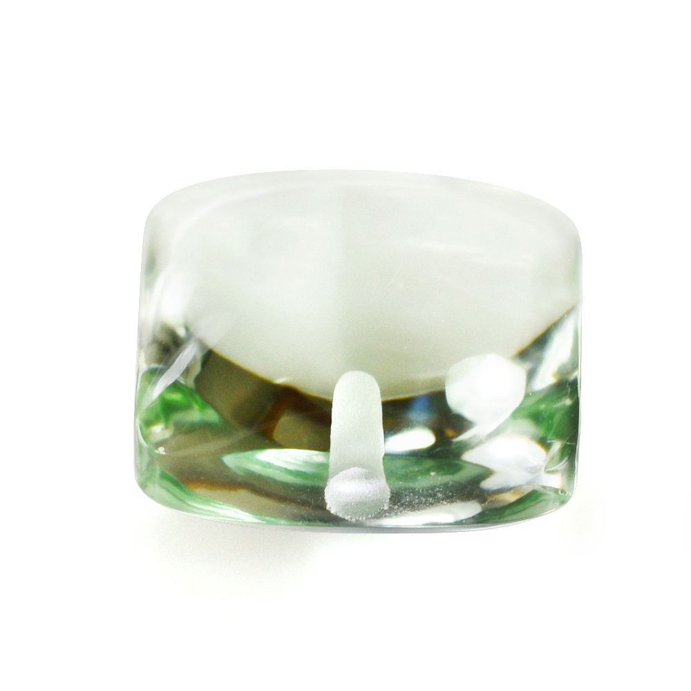 GREEN AMETHYST LENTIL CUSHION (HALF DRILL) (SUPER EXTRA) 10MM 5.30 Cts.