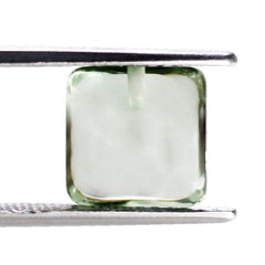 GREEN AMETHYST LENTIL CUSHION (HALF DRILL) (SUPER EXTRA) 10MM 5.30 Cts.