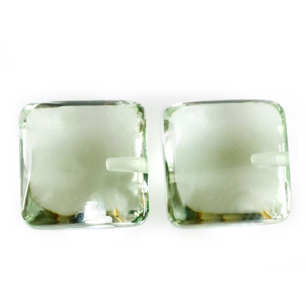 GREEN AMETHYST LENTIL CUSHION (HALF DRILL) (SUPER EXTRA) 10MM 5.30 Cts.