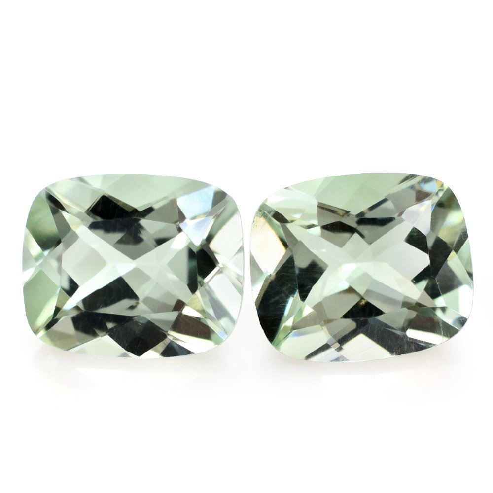 GREEN AMETHYST CUT CUSHION 12X10MM 4.90 Cts.