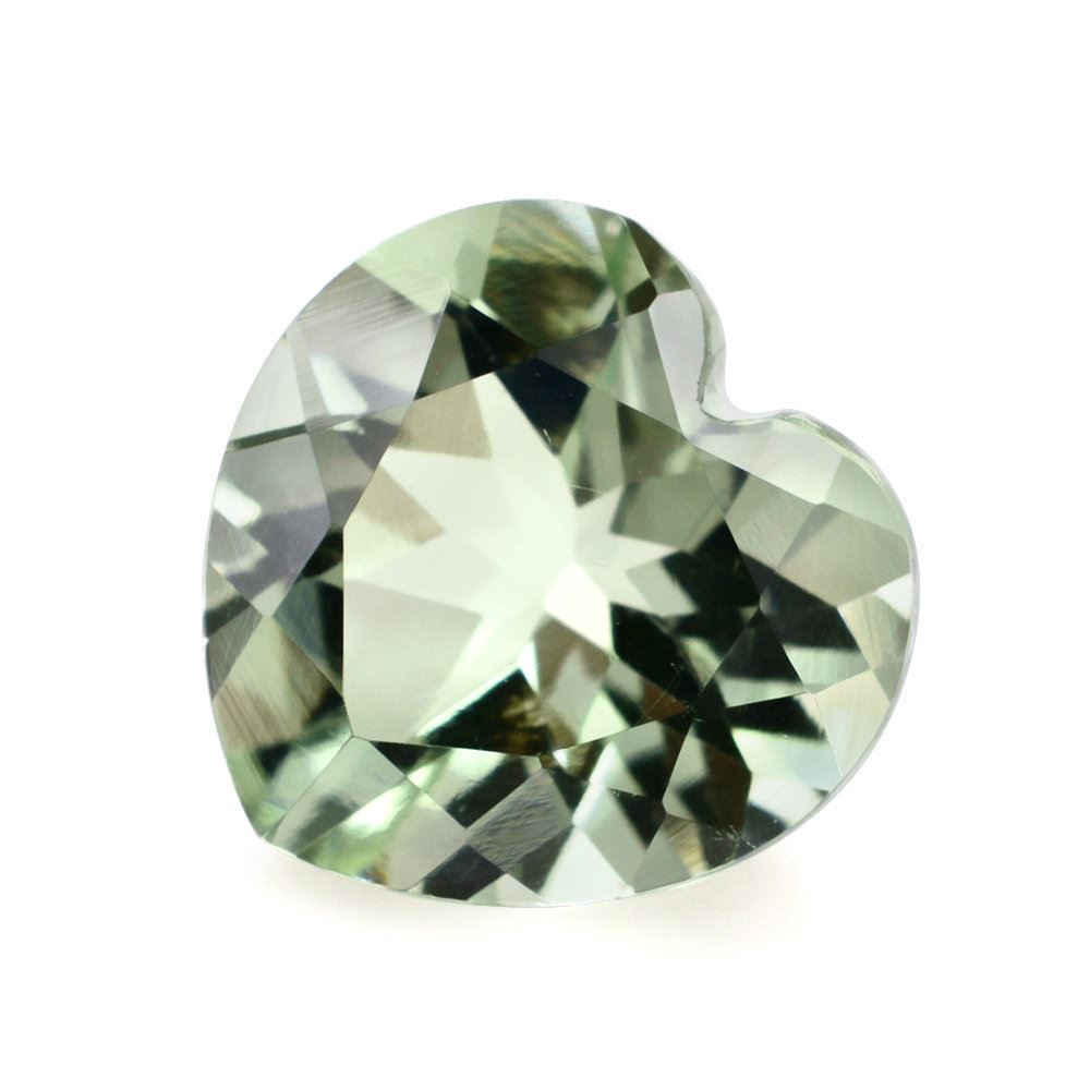 GREEN AMETHYST CUT HEART 12MM 5.26 Cts.