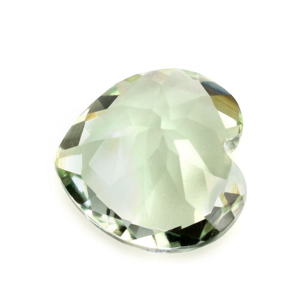 GREEN AMETHYST CUT HEART 12MM 5.26 Cts.