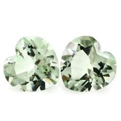 GREEN AMETHYST CUT HEART 12MM 5.26 Cts.