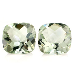 GREEN AMETHYST CHECKER CUT CUSHION 11MM 4.13 Cts.