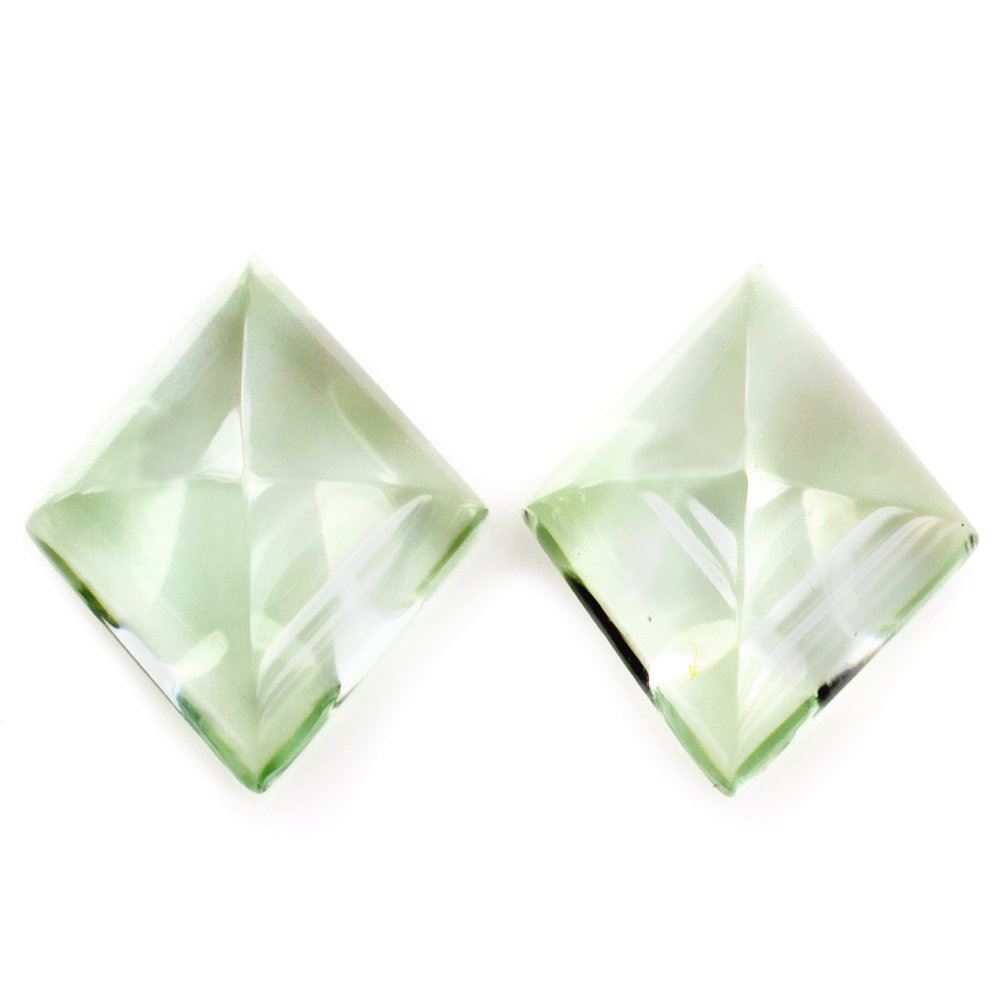 GREEN AMETHYST PYRAMID KITE SHAPE CAB (SPECIAL) 12.80X10.70MM 3.10 Cts.